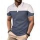 thumbnail image 1 of Camisetas de Manga Corta de los Hombres Casual Color Sólido Muesca Solapa Botón Arriba, Camiseta Transpirable para el Verano, 1 of 8