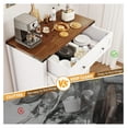 thumbnail image 6 of 30" Coffee Bar Station, Kitchen Sideboard Buffet Cabinet with a Drawer and Adjustable Shelf, Modern Farmhouse Storage Cabinet for Kitchen, Living Room, Entryway, White, 6 of 7