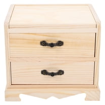 SOPOTUTU 1Pc Handmade Wooden Jewelry Box Light Yellow Sturdy Jewelry Storage Dresser