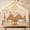 Natural, variant on Twin Size Montessori Floor Bed with Canopy, House Shaped Toddler Bed Frame with Roof and High Safety Railings, Solid Wood Kids Floor Bed for Bedroom Playroom,111