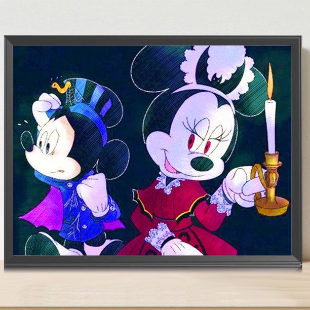 Pintura de diamante 5D DIY Taladro cuadrado completo Taladro AB parcial Festivo Mickey Minne JShteea El nuevo