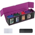 thumbnail image 1 of WPGEAR Trading Card Deck Case for 840 Cards, Storage Box with Display Windows for MTG Commander, PTCG, Sport Cards and Other Trading Card Games - Purple, 1 of 5