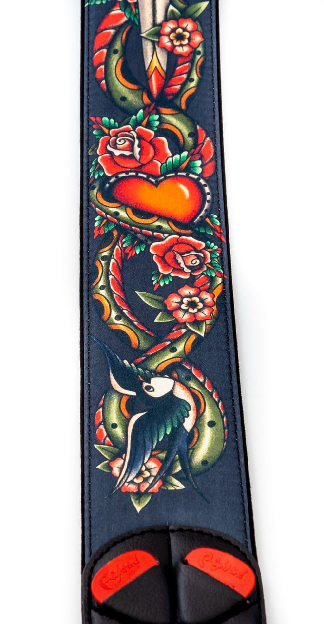 RightOn! Straps Mojo Tattoo Guitar Strap by Xenia Grey