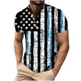 thumbnail image 2 of IROINNID Big and Tall T Shirts for Men, Indenpence Day Lightweight Thin Basic V-Neck Botton Festive Printed Summer Blouses for Men, 2 of 5