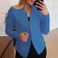 thumbnail image 2 of Lisingtool Womens Tops Spring Jackets for Women 2024 Cardigan for Women Spring Cardigans for Women 2024 Windbreaker Woman Jackets Solid Elegant Work office Outerwear Women's Clothing Vegan Blue, 2 of 6