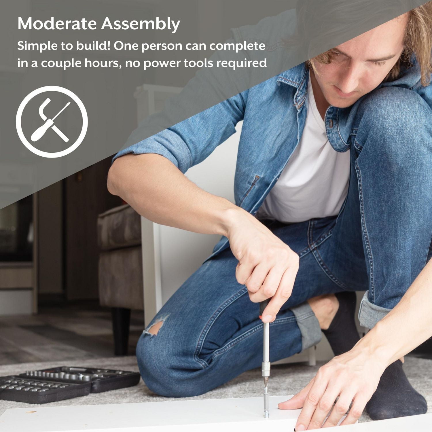 Hillsdale Shelton Wood Kitchen Pantry with 1 Sliding Barn Door