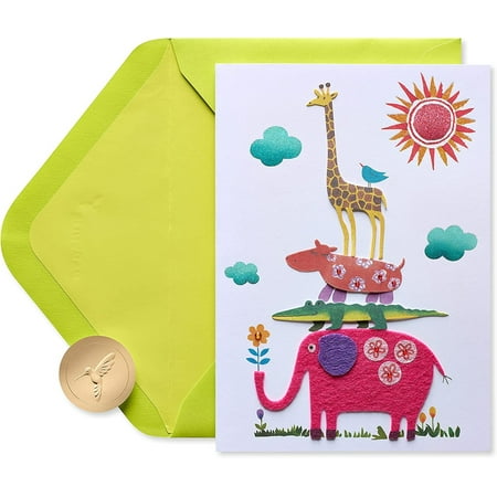 Papyrus Jungle Print New Baby Card