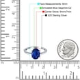 thumbnail image 5 of Solitaire Oval Cathedral Ring Blue Sapphire CZ 925 Sterling Silver Size 10, 5 of 7
