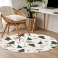 thumbnail image 4 of Round Rug 3.3Ft Washable Non-Slip, Christmas Tree Circle Area Rugs for Living Room Bedroom, Xmas Snowflake Tree Green Indoor Floor Mats Carpet Runner for Home Decor Aesthetic, 4 of 8