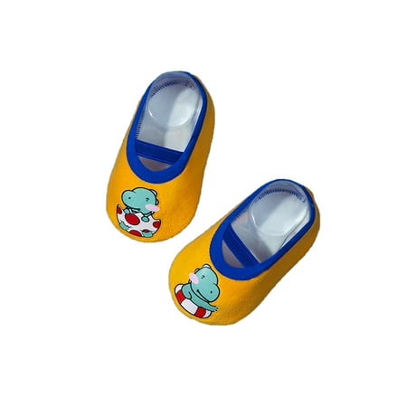 

Rotosw Infant Sock Shoes Soft Soles Floor Slippers First Walker Socks Casual Non-Slip Slipper Indoor Lightweight Home Shoe Yellow Dinosaur 8C