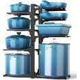 thumbnail image 2 of Pots and Pans Organizer: under Cabinet, 20.8" Height Heavy Duty 120LBS Pots Pans Organizer Rack for under Cabinet 8-Tier Adjustable for Big Stockpots, Dutch Oven, Cast-iron Pans, Heavy Cookware, 2 of 8