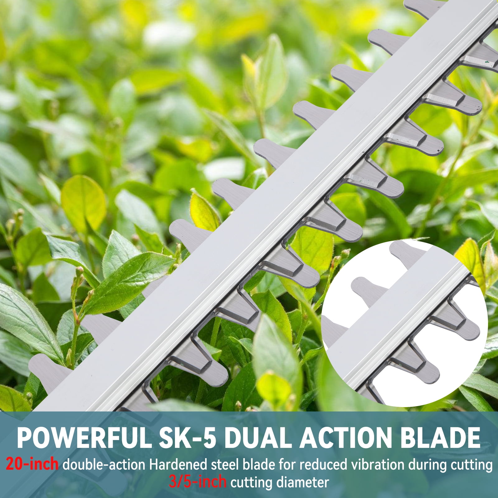 21V 20" Cordless Electric Hedge Trimmer with 2.0Ah Battery & Charger, Handheld Hedge Cutter, Grass Shrub Trimmer, Lightweight & Compact Trimmer for Garden Yard Bush & Shrub Cutting, Trimming, Pruning