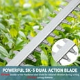 thumbnail image 3 of 21V 20" Cordless Electric Hedge Trimmer with 2.0Ah Battery & Charger, Handheld Hedge Cutter, Grass Shrub Trimmer, Lightweight & Compact Trimmer for Garden Yard Bush & Shrub Cutting, Trimming, Pruning, 3 of 9