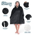 thumbnail image 4 of Bare Homey Plush Sherpa Wearable Blanket - Fluffy & Soft - Lightweight - Adult, Black, 4 of 9