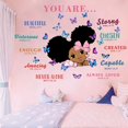 thumbnail image 5 of Pegatinas de chica negra, pegatinas de pared con texto inspirador en inglés colorido, pegatinas decorativas de PVC para dormitorio de niña y base oso de fresa Electrónica, 5 of 5