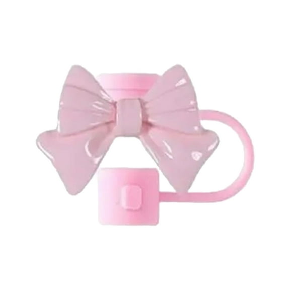Silicone Straw Topper with Bow - Splash-Proof, Reusable, for 10mm Caliber Straws