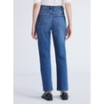 thumbnail image 3 of Free Assembly Women's and Women's Plus High Rise Straight Jeans, 30" Inseam, Sizes 0-26W, 3 of 5
