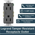 thumbnail image 2 of Pass & Seymour 885TRBKCC8 15A 2 Pole 3 Wire Decorator Child Safety Outlet, Black, 2 of 3