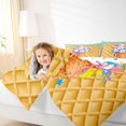 thumbnail image 3 of Castle Fairy Baseball Ice Cream Full Size Comforter Sets 3-Piece, Sport Theme Bedding Comforter Set, Pink Blue Yellow,1 Comforter and 2 Pillowcases, 3 of 6