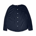 thumbnail image 4 of Womens Tops 2026 Elegant Fall Winter Plus Size Long Sleeve Round Neck Blouse Back Button Closure Classic Solid Color Casual Shirt For Casual Blouses, 4 of 6