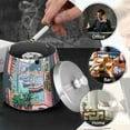 thumbnail image 4 of Yayeee Ashtray with Lid for Cigarette Smokeless Stainless Steel Home Ash Holder, Pink Door, 4 of 7