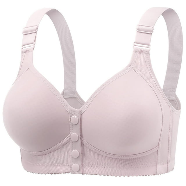 Timegard Front Closure Bras for Women Button Wireless High Support Comfy Everyday Seniors Bras Summer