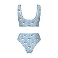 thumbnail image 6 of Rocae Rainbow Dinosaur for Bikini Set for Women Two Piece Sexy High Swimsuits Split Crossover Bikini Medium, 6 of 9
