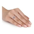 thumbnail image 2 of 3/5 Carat (ctw) Lab-Created White Sapphire Heart Promise Ring in 10K Rose Pink Gold, 2 of 5