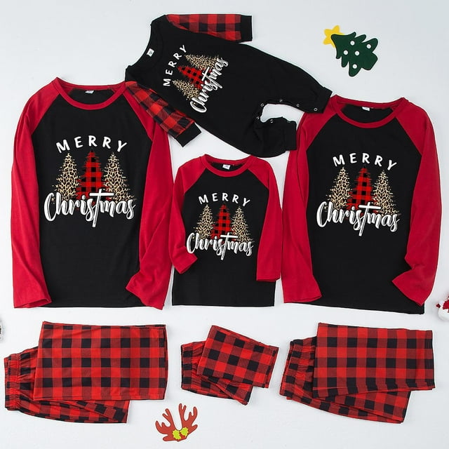 Holiday Christmas Pajamas Family Matching Pjs Set Christmas Tree Print Xmas Jammies For Couples Youth