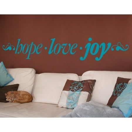 Wall Decal Baby White Hope . Love . Joy Wall Decal - wall decal, sticker, mural vinyl art home decor, quotes and sayings - 4332 - White, 24in x 4in ()
