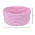 thumbnail image 2 of Unique Bargains Round Woven Storage Basket Small Storage Bin for Home Decor Pink S, 2 of 7