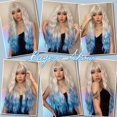 thumbnail image 4 of Ombre Wig with Bangs Long Ombre  Wigs for Women Long Wavy  Wig Ombre Wavy Heat Resistant Wigs for Daily Party, 4 of 6