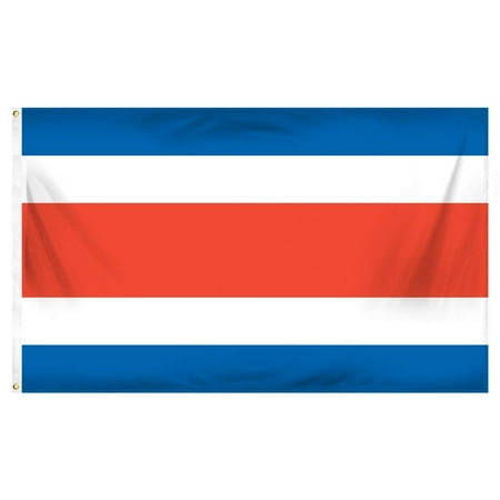 Durable Polyester Flag Measures - New 3x5 Costa Rica National Flag with Crest, Durable Polyester Material By Flags Unlimited,USA