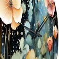 thumbnail image 3 of Designart "Blue captivate Gardens V" Abstract Botanicals Oversized Wall Clock, 3 of 5