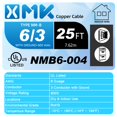 thumbnail image 2 of Cable XMK 6/3 NM-B con conexión a tierra, 25 pies, 6 AWG, 3 conductores de cobre, 2 of 7