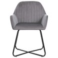 thumbnail image 2 of vidaXL Dining Chairs 6 pcs Grey Velvet, 2 of 5