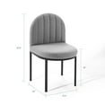 thumbnail image 3 of Modway Isla 18" Channel Tufted Fabric Dining Side Chair, Black/Light Gray, 3 of 10