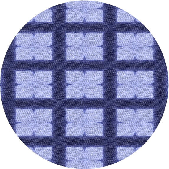 Ahgly Company Indoor Round Patterned Day Sky Blue Area Rugs, 4' Round