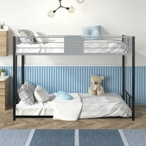 Jopath Twin Over Twin Bunk Beds,Heavy-Duty Metal Twin Over Twin Bunk Bed Noise-Free Wood Slats,Vent Board Guardrails,Converts To 2 Twin Beds, Space-Saving Bedroom Furniture For Home
