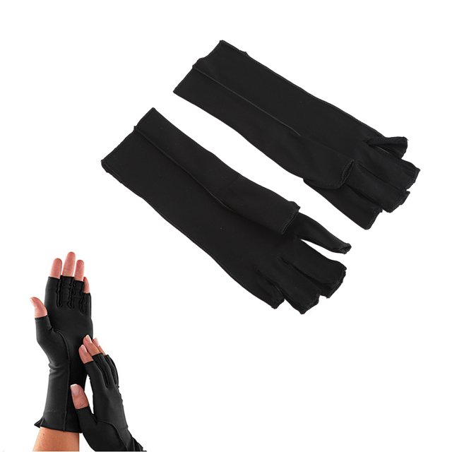 Copper Arthritis Gloves, Compression Gloves for Men Women Black, Reduce Soreness Through Compression, Suitable For Arthritis, Half Finger Design, Suitable For Various Conditions