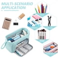 thumbnail image 6 of Rirool Large Capacity Pencil Case, Wide Opening Pencil Pouch with Clear Window, Zipper Pen Bag for School Supplies, Teen Girls Boys, Blue, 6 of 7