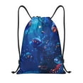 thumbnail image 1 of Saiise Deep Sea Glowing Fishes Pattern Sports Drawstring Backpack - String Swim Gym Bag with Wet Proof Pocket for Women&Men-Medium, 1 of 6