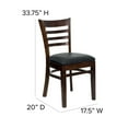 thumbnail image 2 of Chaise de restaurant de la série HERCULES en bois de noyer à dossier échelle - siège en vinyle noir, 2 of 9
