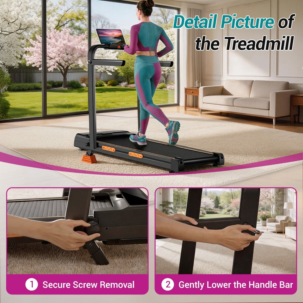 CURSOR FITNESS Powerful 2.5HP Walking Pad with 13% Incline, 6.3MPH Treadmill for Home, Compact Design with LED Display, Supports 300LbS