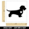 thumbnail image 2 of Wirehaired Dachshund Dog with Heart Self-Inking Rubber Stamp Ink Stamper - Black Ink - Small 1 Inch, 2 of 7