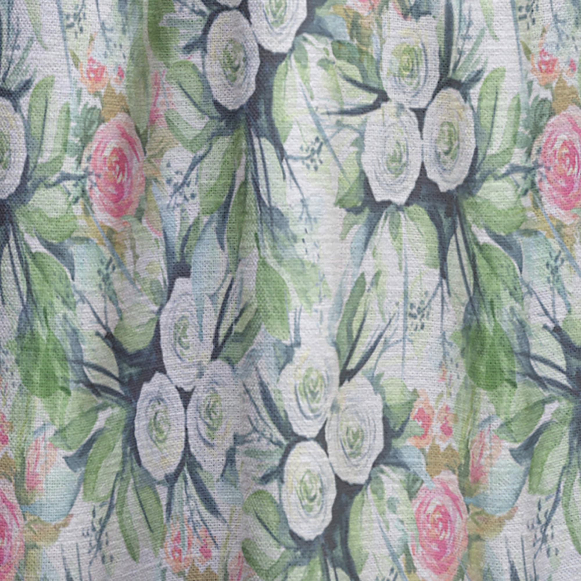 Designart 'Flowers With Green Leaves IV' Floral Curtain Panel