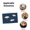 thumbnail image 5 of Amarainy Ginkgo Leaf Embroidered Navy Blue Linen Table Mats Set of 4 for Home Kitchen Table Decor 12x18 inch, 5 of 5