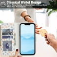 thumbnail image 4 of Dteck for iPhone 12 Wallet Case with Card Holder, Shockproof PU Leather Flip Cover with RFID Blocking Protective Phone Case with 3 Card Slots Kickstand & Wrist Strap for Women and Men, B, 4 of 7