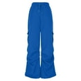 thumbnail image 5 of Women's Athletic Cargo Pants With Elastic High Waist Drawstring Multi-Pocket​​, 5 of 6
