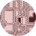 thumbnail image 1 of Ahgly Company Machine Washable Indoor Square Transitional Light Rose Pink Area Rugs, 3' Square, 1 of 1
